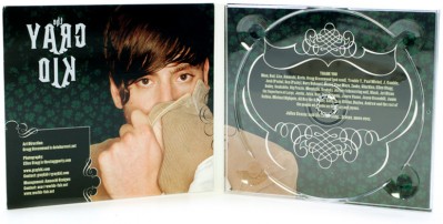 gray kid cd package design