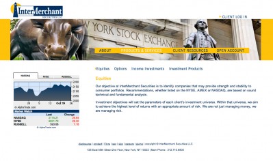Intermerchant Securities Website Design