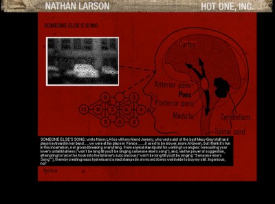 website design for Nathan Larson's Jealous God