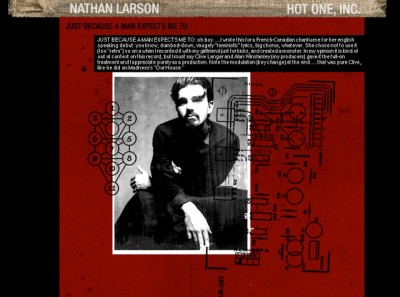 website design for Nathan Larson's Jealous God